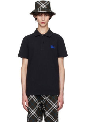 Burberry Black Cotton Polo