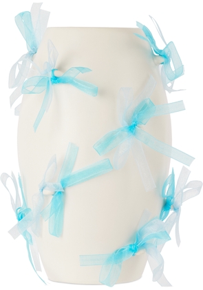 Completedworks White & Blue Pearly Pearl Small Vase