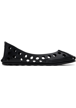 ALAÏA Black Perfo Calfskin Ballerina Flats