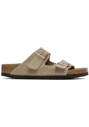 Birkenstock Taupe Narrow Arizona Soft Footbed Sandals