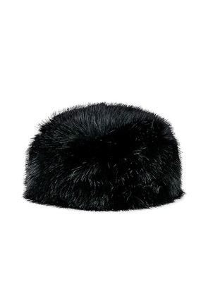 Adrienne Landau Faux Fox Hat in Black.