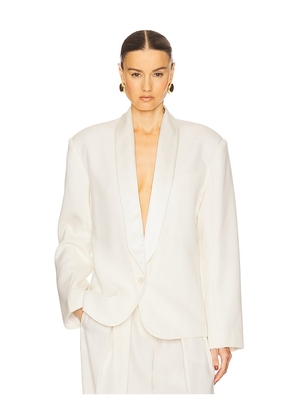 Helsa The Tux Blazer in Wool in Cream. Size M. Also in L, S, XL.
