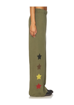 Lauren Moshi Cowboy Happyface Wide Leg Pant in Olive. Size M. Also in L, S, XL, XS.