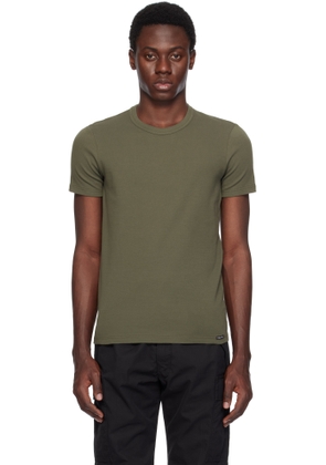 TOM FORD Khaki Cotton Stretch Jersey T-shirt