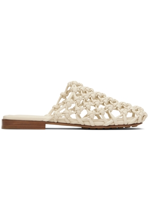 Bottega Veneta White Supple Lambskin Flat Sandals