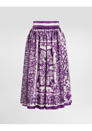Dolce & Gabbana Majolica-print Twill Skirt - Woman Skirts Multicolor 42