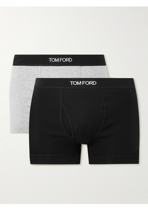 TOM FORD - Two-Pack Stretch-Cotton Jersey Boxer Briefs - Men - Black - S