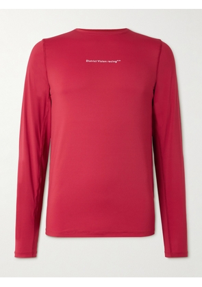 DISTRICT VISION - Perforated Logo-Print Aloe Stretch-Jersey T-Shirt - Men - Red - S