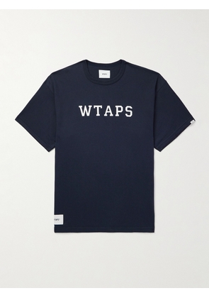 WTAPS - Academy 01 Logo-Print Cotton-Blend Jersey T-Shirt - Men - Blue - S