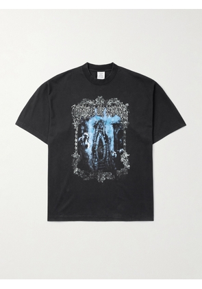 VETEMENTS - Crade of Filth Oversized Printed Cotton-Jersey T-Shirt - Men - Black - XS