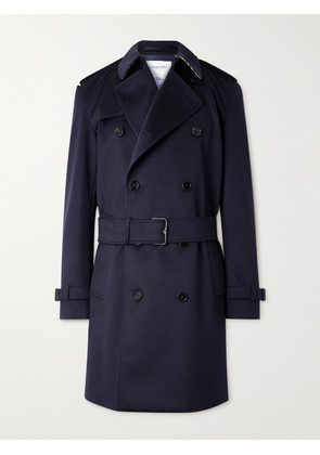 Burberry - Hastings Double-Breasted Belted Cashmere Trench Coat - Men - Blue - IT 46