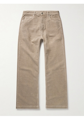 DRKSHDW By Rick Owens - Geth Wide-Leg Brushed-Cotton Trousers - Men - Neutrals - UK/US 28