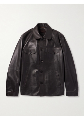 Slowear - Montedoro Leather Overshirt - Men - Brown - S