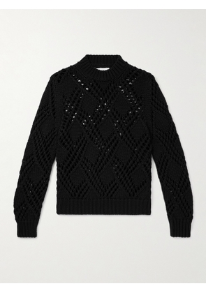 Jil Sander - Open-Knit Wool Sweater - Men - Black - IT 46
