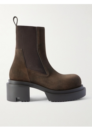 Rick Owens - Beatle Bogun Exaggerated-Sole Suede Chelsea Boots - Men - Brown - EU 40