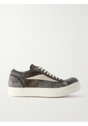 Rick Owens - Vintage Suede-Trimmed Calf-Hair Sneakers - Men - Brown - EU 40