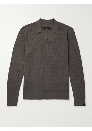 Rag & Bone - Textured-Knit Cotton Polo Shirt - Men - Brown - XS
