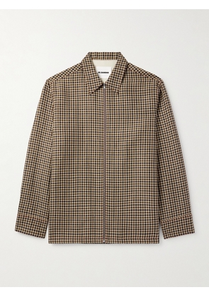 Jil Sander - Wool and Linen-Blend Overshirt - Men - Brown - IT 46