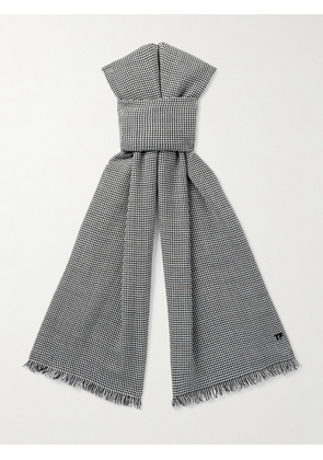 TOM FORD - Frayed Puppytooth Wool Scarf - Men - Black