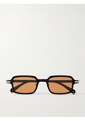 Cartier Eyewear - Rectangular-Frame Acetate Sunglasses - Men - Black