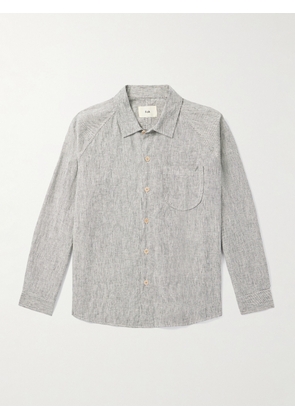 Folk - Striped Linen and Cotton-Blend Shirt - Men - Gray - XS
