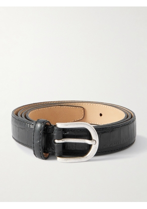 mfpen - Occasion 2.5cm Croc-Effect Leather Belt - Men - Black