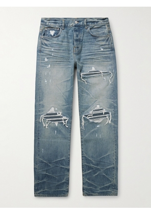 AMIRI - MX1 Straight-Leg Panelled Distressed Jeans - Men - Blue - UK/US 28