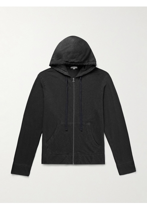 James Perse - Garment-Dyed Cotton-Jersey Zip-Up Hoodie - Men - Gray - 1
