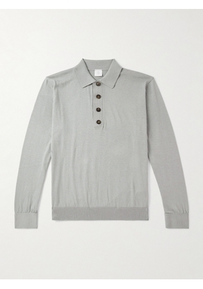 Eleventy - Slim-Fit Cotton and Cashmere-Blend Polo Shirt - Men - Gray - XS