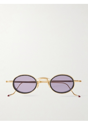 Jacques Marie Mage - Varda Oval-Frame Gold-Tone and Acetate Sunglasses - Men - Brown