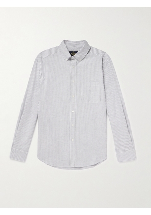 Portuguese Flannel - Button-Down Collar Striped Brushed-Cotton Oxford Shirt - Men - Blue - XS