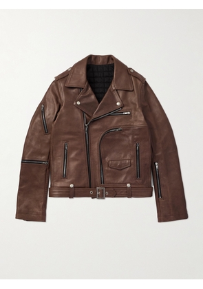 Rick Owens - Bauhaus Stooges Slim-Fit Leather Biker Jacket - Men - Brown - IT 48