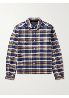 DRKSHDW By Rick Owens - Checked Cotton-Flannel Overshirt - Men - Blue - XS