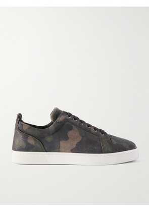 Christian Louboutin - Louis Junior Camouflage-Print Nubuck Sneakers - Men - Green - EU 40