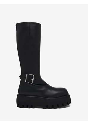 MCQUEEN - Sofa Knee-High Buckle Boot - Item 846184WHAEX1000