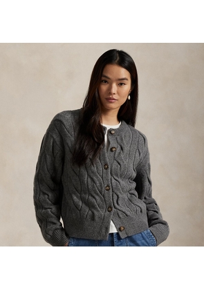 Cable-Knit Wool-Cashmere Cardigan