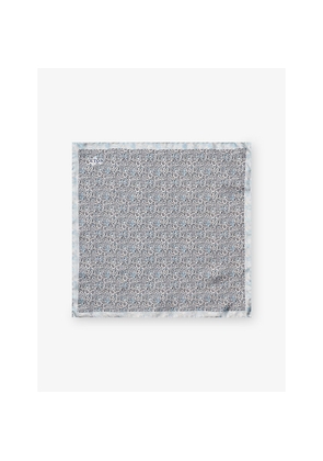 Mens Eton Floral-Pattern Silk Pocket Square