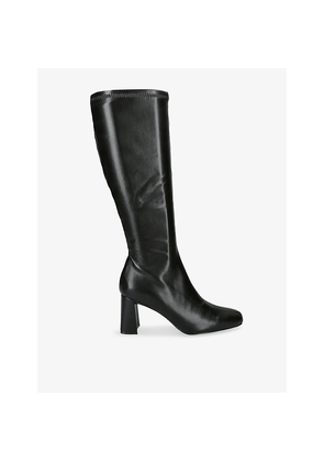 Womens Steve Madden Holly Vegan-Leather Heeled Knee-High Boots