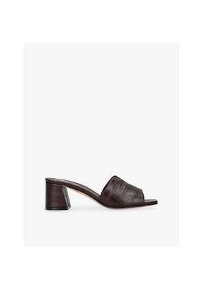 Womens Gina Arles Heeled Leather Mules