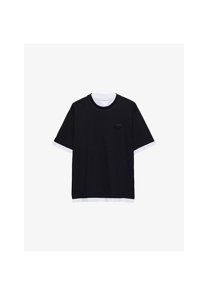 Mens Prada Contrast-Trim Cotton T-Shirt