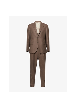 Mens Eleventy Peak-Lapel Straight-Leg Corduroy Suit