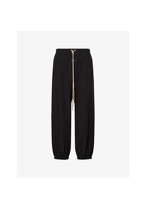 Mens Fear Of God De-Bossed Logo Drawstring-Waist Shell Joggers