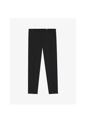 Womens Boss Cropped Slim-Fit Cotton Blend Trousers