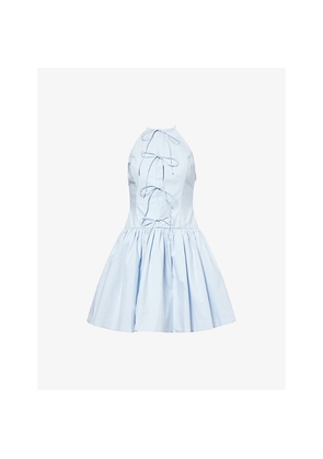Womens Amy Lynn Raffaella Halterneck Cotton-Poplin Mini Dress