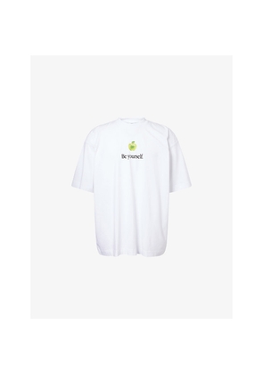 Mens Vetements Be Yourself Crewneck Cotton-Jersey T-Shirt