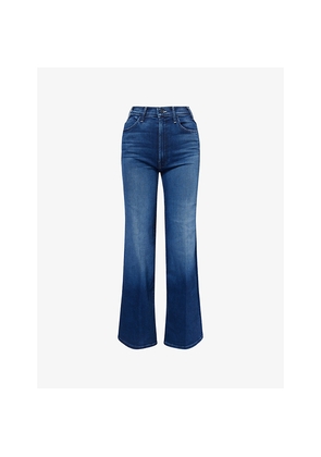 Womens Mother The Hustler Roller Sneak Flared Denim-Blend Jeans