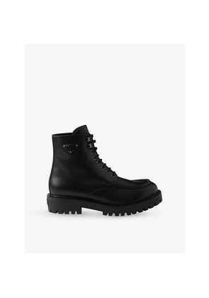 Mens Prada Laced Leather Boots