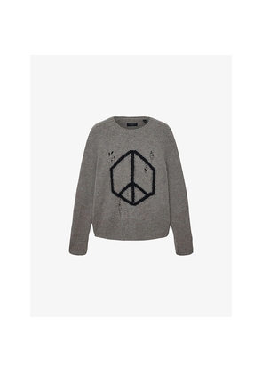 Mens Allsaints Message Crewneck Knitted Jumper