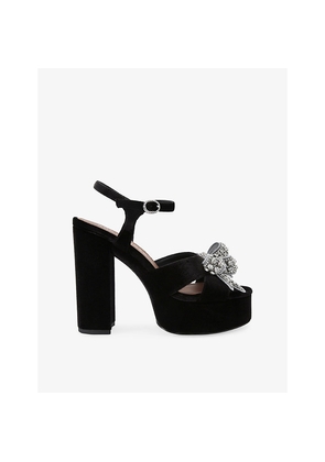 Womens Kurt Geiger London Bow Velvet Platforms Heels