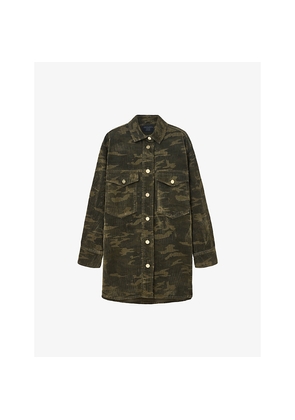 Womens Allsaints Faye Camouflage-Pattern Cotton Mini Dress